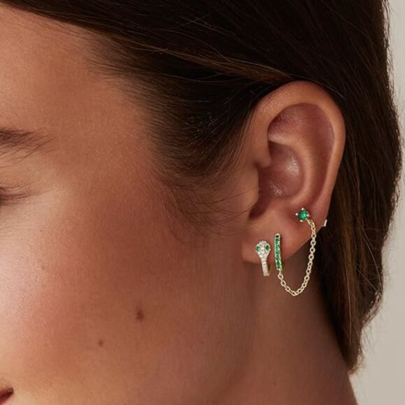 14K Gold White Gold Posts Chunky - Picture 7 of 7